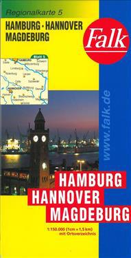 Falk Regionalkarten Deutschland Blad 5: Hamburg, Hannover, Magdeburg
