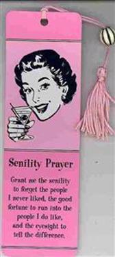 Senility Prayer Beaded Bookmark
