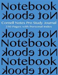 Cornell Notes Pro Study Journal 250 Pages with Personal Index: Notebook Not eBook for Cornell Notes with Blue Cover - 8.5x11 Ideal for Studying, Inclu