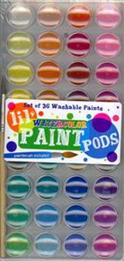 Lil Paint Pods - Set of 36 - Water Colors + Brush