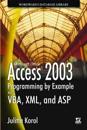 Access 2003 Programming by Example with VBA, XML and ASP