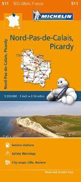 Michelin Regional Maps: France: Nord-Pas-de-Calais, Picardy Map 511