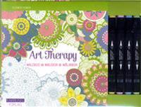 Art Therapy Målarbok : FLOWERPOWER + 4 färgpennor