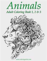 Animals Adult Coloring Book 1, 2 & 3