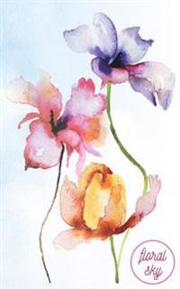 Floral Sky: 120-Page Compact Journal with Watercolor Flower Painting on Cover (5 X 8 Inches / Blue)