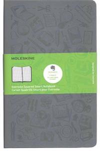 Moleskine Evernote Smart Squared Notebook Large Hard Cover Slate Grey
