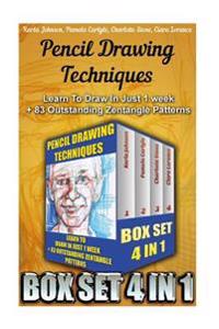 Pencil Drawing Techniques Box Set 4 in: Learn to Draw in Just 1 Week + 83 Outstanding Zentangle Patterns: (With Pictures, 83 Outstanding Zentangle Pat