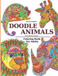 Doodle Animals Stress Relief Zentangle Coloring Book for Adults