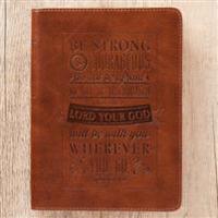 Journal Lux-Leather Be Strong & Courageous Josh 1: 9