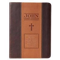 Journal Lux-Leather Two-Tone Tan/Brown John 3: 16