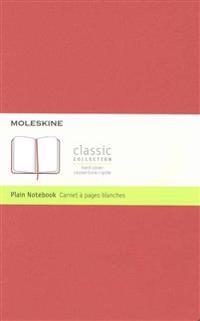Moleskine Classic Notebook, Large, Plain, Coral Orange