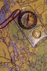 Compass on an Old Map Journal: 150 Page Lined Notebook/Diary