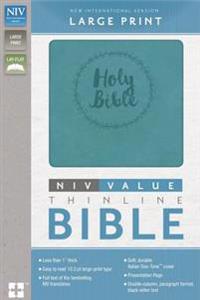NIV, Value Thinline Bible, Large Print, Imitation Leather, Blue