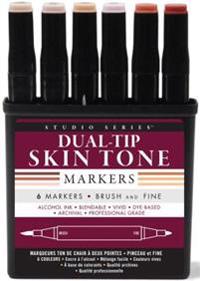 Studio Series Dual Tip Alcohol Marker Set - Skin Tones (6 Markers)