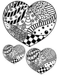 Blank Book Journal: Heart Trio Zentangle Cover Diary Notebook: 8.5 X 11 Size 120 Lined Pages!