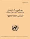 Index to proceedings of the General Assembly