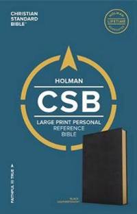 CSB Large Print Personal Size Reference Bible, Black Leathertouch