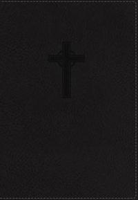 NKJV, Reference Bible, Compact, Large Print, Imitation Leather, Black, Red Letter Edition