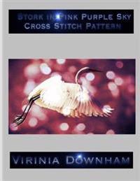 Stork In Pink Purple Sky Cross Stitch Pattern