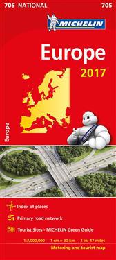 Europa 2017 Michelin 705 karta : 1:3milj