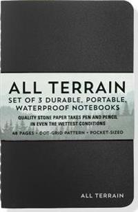 All Terrain: The Waterproof Notebook (3-Pack): Set of 3 Durable, Portable, Waterproof Notebooks