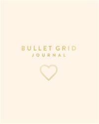 Bullet Grid Journal: Gold Heart, 150 Dot Grid Pages, 8x10, Professionally Designed