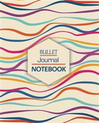 Bullet Journal Notebook: 8 X 10 Creative Waves 150 Pages Dot Grid Layout