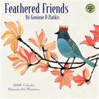 Feathered Friends 2018 Wall Calendar: Watercolor Bird Illustrations