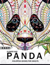 Easy Flower and Panda Coloring Book for Adults: An Adult Coloring Book