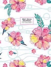 Dot Grid Journal - Dotted Notebook: Pink & White Floral, 8.5 X 11: Soft Cover, Extra Large