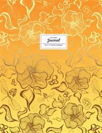 Dot Grid Journal - Dotted Notebook, 8.5 X 11: Floral Softcover, Orange
