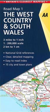 Aa the West Country & South Wales Road Map