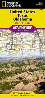 National Geographic Adventure Travel Map United States, Texas and Oklahoma
