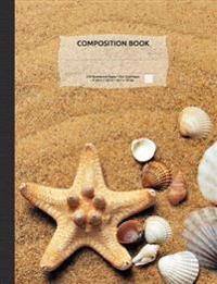Sand & Seashells Composition Notebook, Dotted Grid Paper: 250 Numbered Pages, 9-3/4
