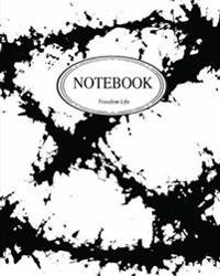 Notebook: Dot-Grid, Graph, Lined, Blank No Lined: Watercolor Black Ink V.1: Pocket Notebook Journal Diary, 120 Pages, 8 X 10 (Bl