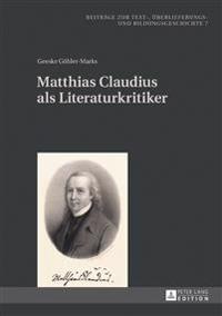 Matthias Claudius Als Literaturkritiker