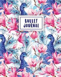 Bullet Journal: Peacock Journal 150 Dot Grid Pages (Size 8x10 Inches) with Bullet Journal Sample Ideas
