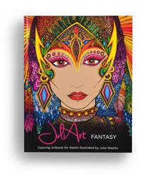 JuliArt fantasy coloring artbook for adults