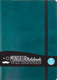Monsieur Notebook - Real Leather A5 Turquoise Plain