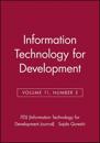 Information Technology for Development, Volume 11, Number 3