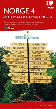 Mellersta och norra Norge EasyMap : Skala 1:415.000