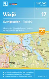 17 Växjö Sverigeserien Topo50 : Skala 1:50 000 - Ulkoilu - kartta,  viikattu(9789113085807) | Adlibris kirjakauppa