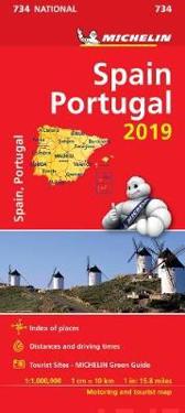 Spanien Portugal 2019 Michelin 734 Karta
