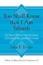 You Shall Know that I Am Yahweh