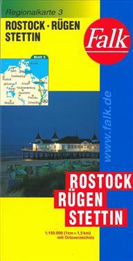 Falk Regionalkarten Deutschland Blad 3: Rostock, Rügen, Stettin
