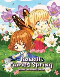 Kawaii Fairies Spring Adult Coloring Book: A Whimsical Spring & Easter Coloring Book for Adults & Kids: Fairies, Bunnies, Chicks, Butterflies, Flowers