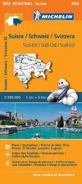 Suisse Sud-Est - Michelin Regional Map 553