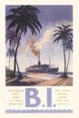 Vintage Journal B. I. Steamship Travel Poster