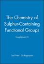 Supp S – The Chemistry of Sulphur Containing Functional Groups