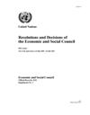 Resolutions and decisions of the Economic and Social Council